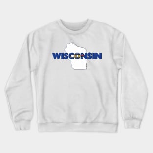Wisconsin Colored State Letters Crewneck Sweatshirt